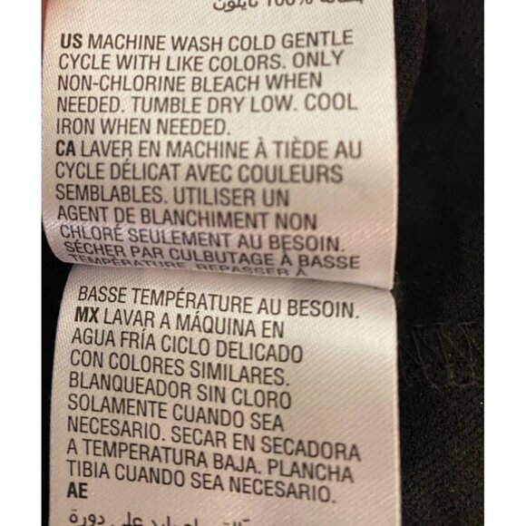 Alfani Black White Stripe Lace Floral Short Sleeve Tunic Top Ties in Back Large - Picture 5 of 10